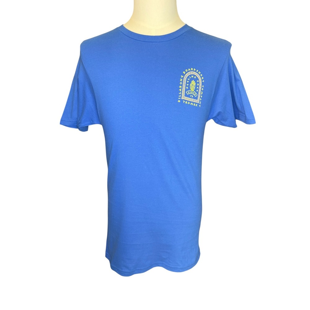 Billabong Mens Feeling Free Since 73 Graphic Blue Cotton T-Shirt Small NEW